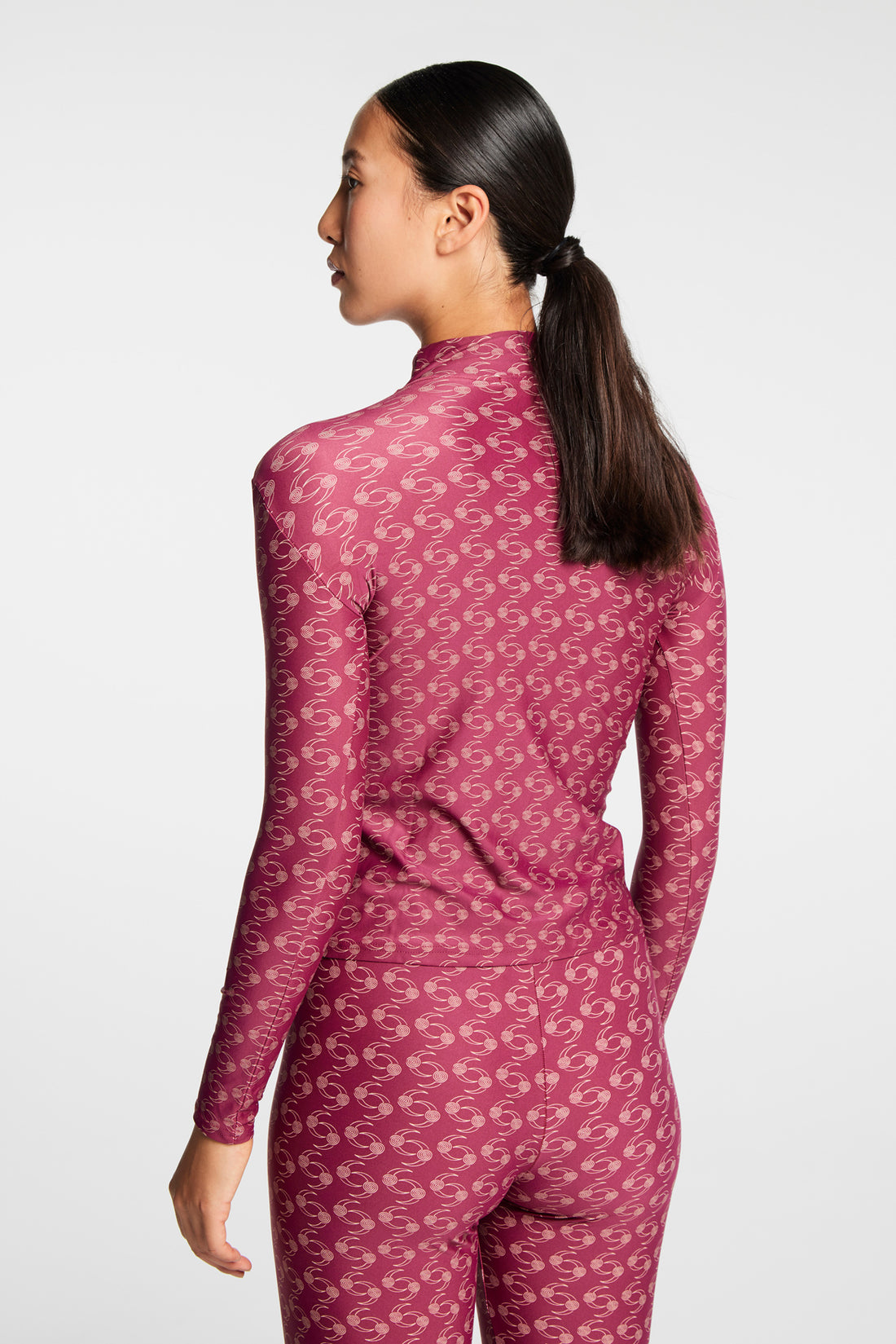 REBIS BURGUNDY HIGH NECK TOP
